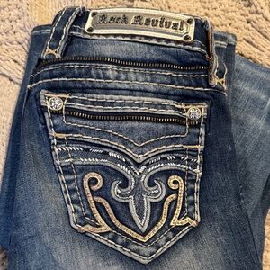 Limited Edition NWOT!
Rock Revival BETTY Women's Boot leg Jeans with Embroidered